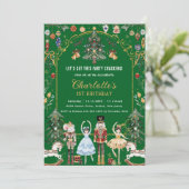 Der Nutcracker Weihnachten 1. Geburtstag Einladung (Stehend Vorderseite)
