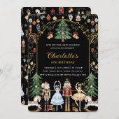 Der Nutcracker Weihnachten zum Geburtstag Einladung (Vorne/Hinten)