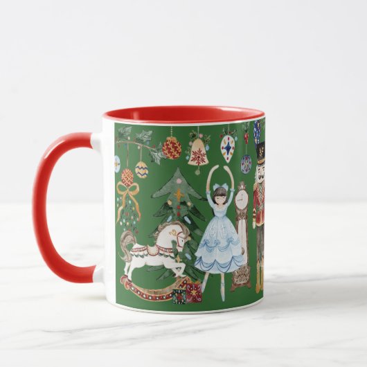 Der Nutcracker Weihnachts Grün Rot Tasse (Links)