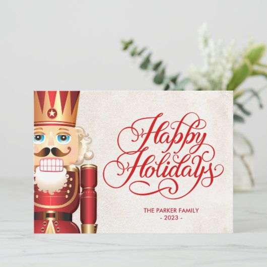 Der Nutcracker-Weihnachtsgruß Einladung (Stehend Vorderseite)