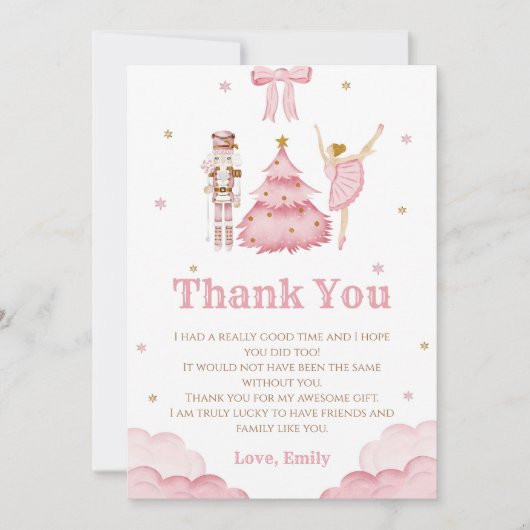 Der Nutcracker Winter Dankeschön Card Einladung (Vorderseite)