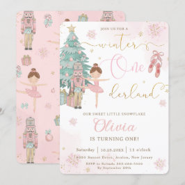 Der Nutcracker Winter Onederland 1. Geburtstag Einladung