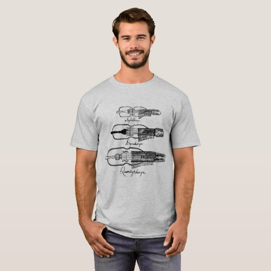 Der Nyckelharpa der Männer heller T - Shirt (Vorne ganz)