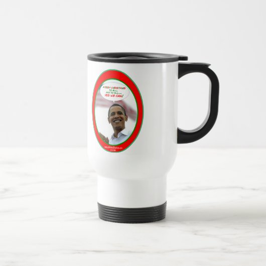 der Obama ja können wir Weihnachtsreise-Tasse Reisebecher (Rechts)
