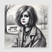 Der Obdachlose des Parks. Magnetkarte (Vorderseite)