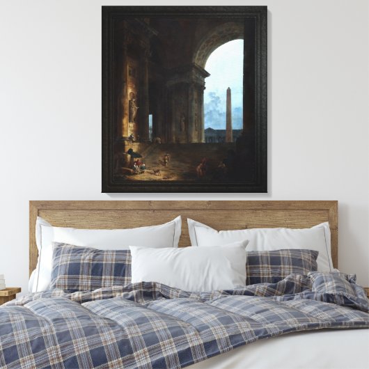 Der Obelisk von Hubert Robert Leinwanddruck (Insitu (Schlafzimmer))