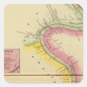 Der oberer Ohio und Tal 3 Quadratischer Aufkleber