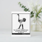 Der Obsequivalent-Strauß Postkarte (Stehend Vorderseite)