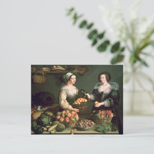 Der Obst- und Gemüsehändler Postkarte (Stehend Vorderseite)