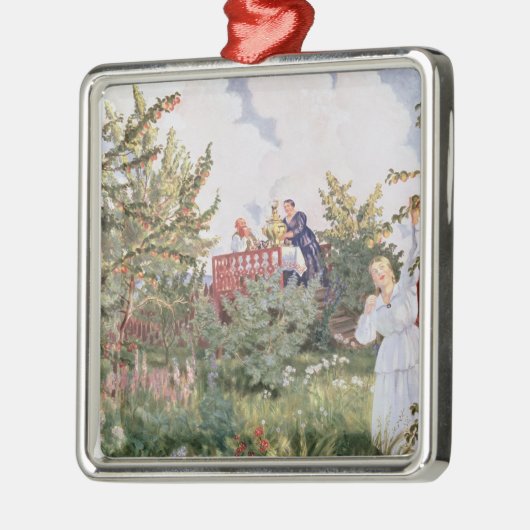 Der Obstgarten, 1918 Silbernes Ornament (Links)