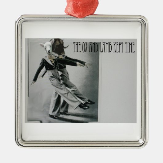 Der Ochse und das Lamm behielten Zeit Silbernes Ornament (Vorne)