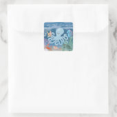 Der Octopus-Aufkleber Quadratischer Aufkleber (Tasche)