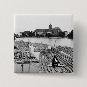 Der Oder bei Breslau Polen, c.1910 Button