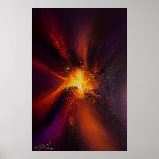 Der Ofen im Inneren Abstrakt Poster (Vorne)
