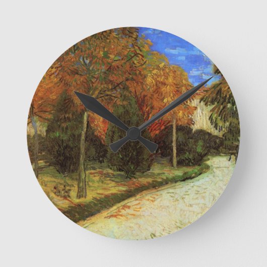 Der öffentliche Park in Arles von Vincent van Gogh Runde Wanduhr (Vorderseite)