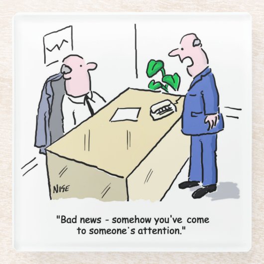 Der Office-Mitarbeiter wird von jemandem bemerkt Glasuntersetzer (Vorderseite)