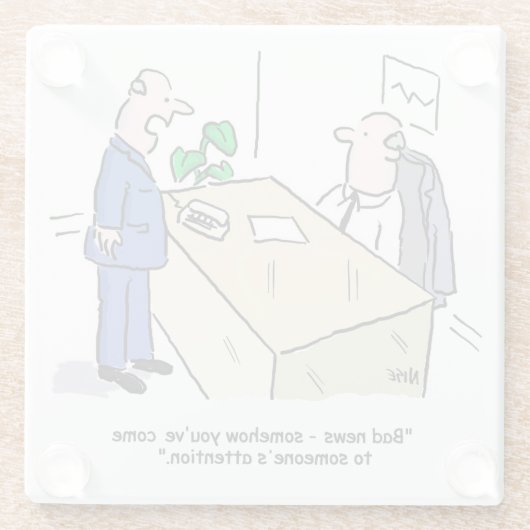 Der Office-Mitarbeiter wird von jemandem bemerkt Glasuntersetzer (Rückseite)