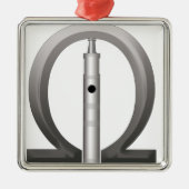 Der OHM Liebhaber Silbernes Ornament (Vorne)