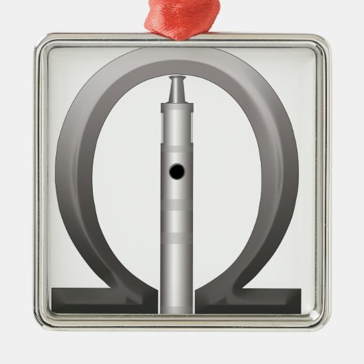 Der OHM Liebhaber Silbernes Ornament (Vorne)