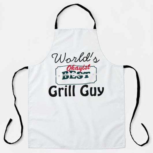 Der "okay" Grill-Typ der Welt Funny Men's Long Sch Schürze (Vorderseite)