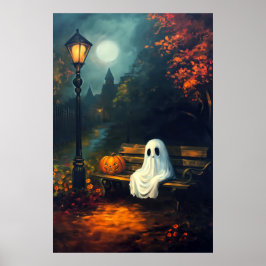 Der Oktober-Kompanion | Spooky Ghost & Pumpkin Poster