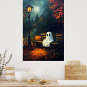 Der Oktober-Kompanion | Spooky Ghost & Pumpkin Poster (Küche)