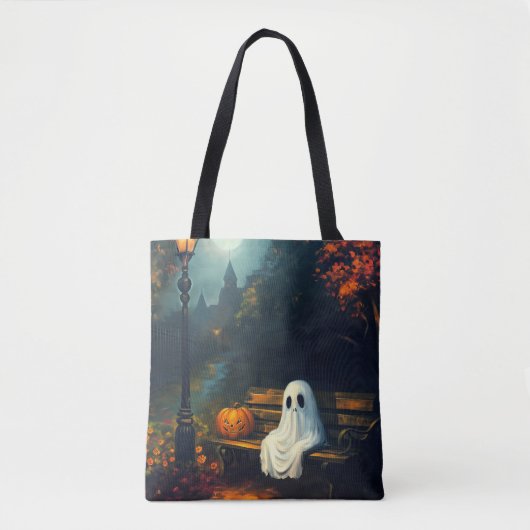 Der Oktober-Kompanion | Spooky Ghost & Pumpkin Tasche (Vorderseite)
