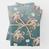 Der Oktopus unter einem tiefen Grünen Meer Geschenkpapier Set (Beispiel)