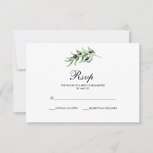 Der Olivenhain | Hochzeit RSVP mit (Vorderseite)