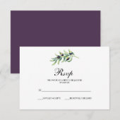 Der Olivenhain | Hochzeit RSVP mit Karte (Vorne/Hinten)