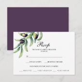 Der Olivenhain | Hochzeit RSVP mit MEAL CHOICE Karte (Vorne/Hinten)