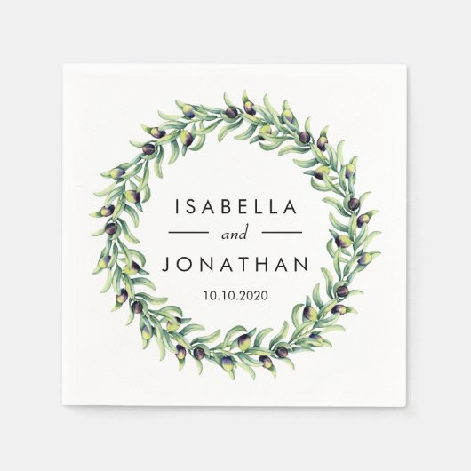 Der Olivenhain | Rustikale Hochzeit Custom Serviette (Vorderseite)