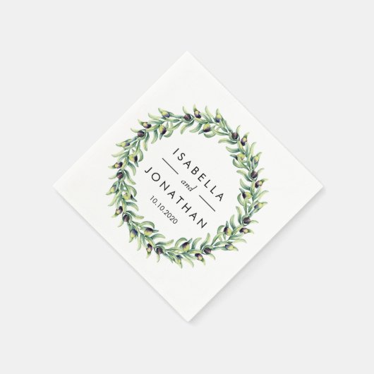 Der Olivenhain | Rustikale Hochzeit Custom Serviette (Ecke)
