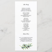 Der Olivenhain | Rustikales Hochzeitsprogramm Programm (Rückseite)