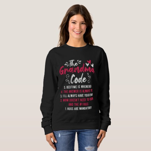 Der Oma Code Funny Oma Großmutter regiert Sweatshirt (Vorne ganz)