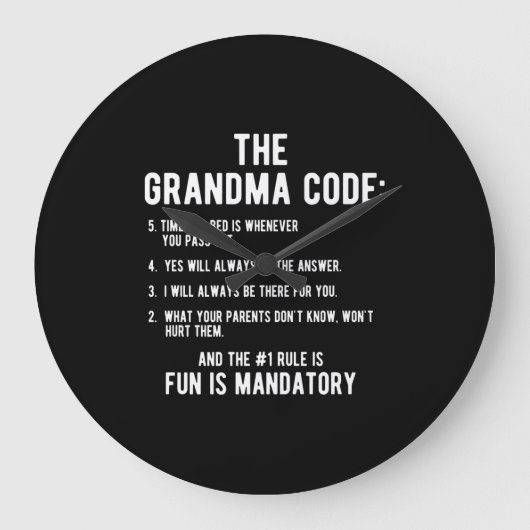 Der Oma-Code | Spaß ist obligatorisch Große Wanduhr (Vorderseite)