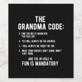 Der Oma-Code | Spaß ist obligatorisch Weinetikett (Einzelnes Label)