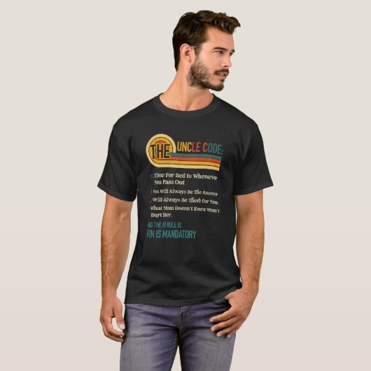 Der Onkel Code Erste Regel ist Spaß ist obligatori T-Shirt (Vorne ganz)