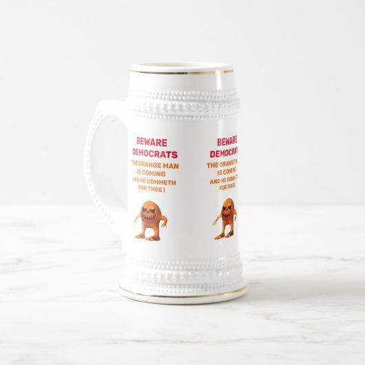 DER ORANGE BIERGLAS (Vorderseite Links)