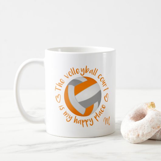 Der orange graue Volleyballplatz ist mein glücklic Kaffeetasse (Mit Donut)