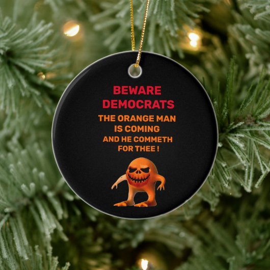 DER ORANGE KERAMIK ORNAMENT (Baum)