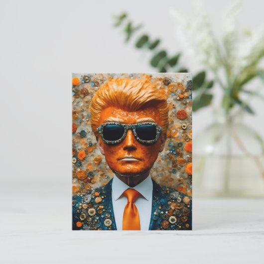 Der orange Mann Postkarte (Stehend Vorderseite)