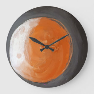 Der orange Planet Große Wanduhr