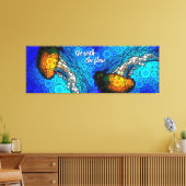 Der Orangenqualle passt zum farbenfrohen Fluss Leinwanddruck (Insitu (Wohnzimmer))