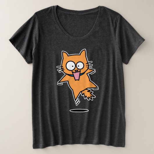 Der Orangensprung der beängstigenden Katze überras Große Größe T-Shirt (Design vorne)