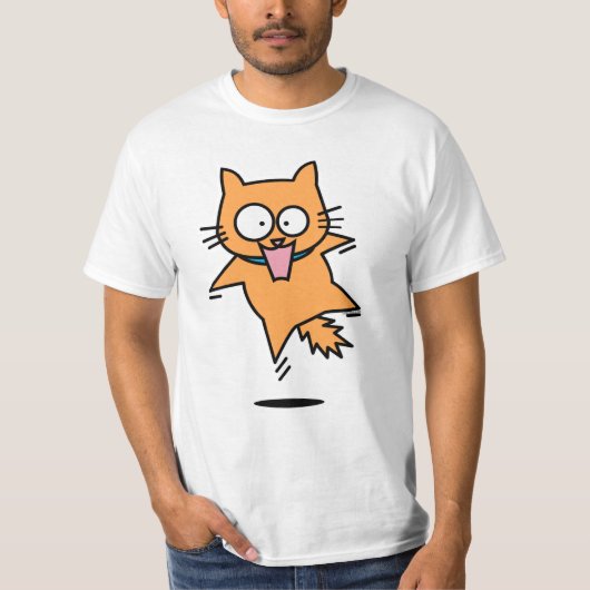 Der Orangensprung der beängstigenden Katze überras T-Shirt (Vorderseite)