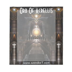 Der Orb von Acrellis Fraktal Art Notepad Notizblock