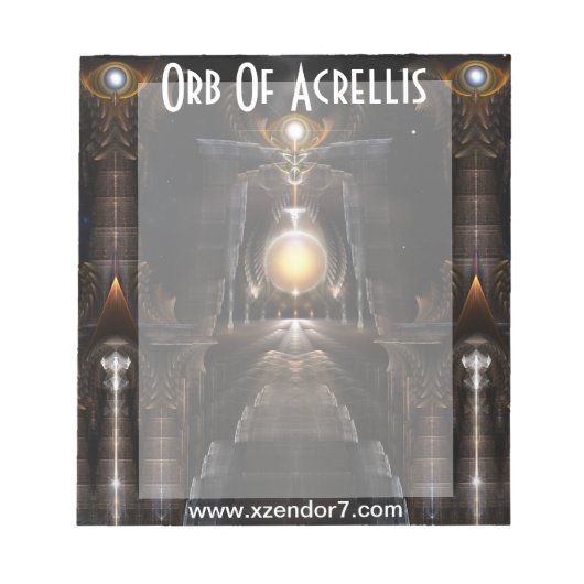 Der Orb von Acrellis Fraktal Art Notepad Notizblock (Vorderseite)