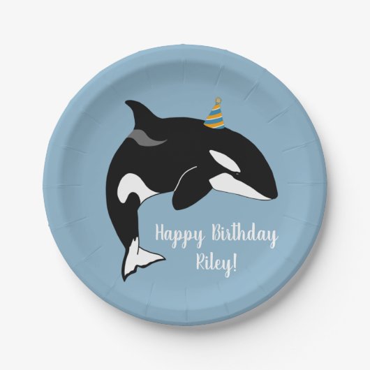 Der Orca Killer Whale zum Geburtstag  Pappteller (Vorderseite)