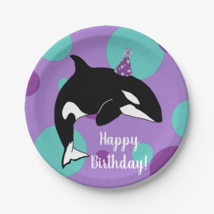 Der Orca Killer Whale zum Geburtstag Pappteller
